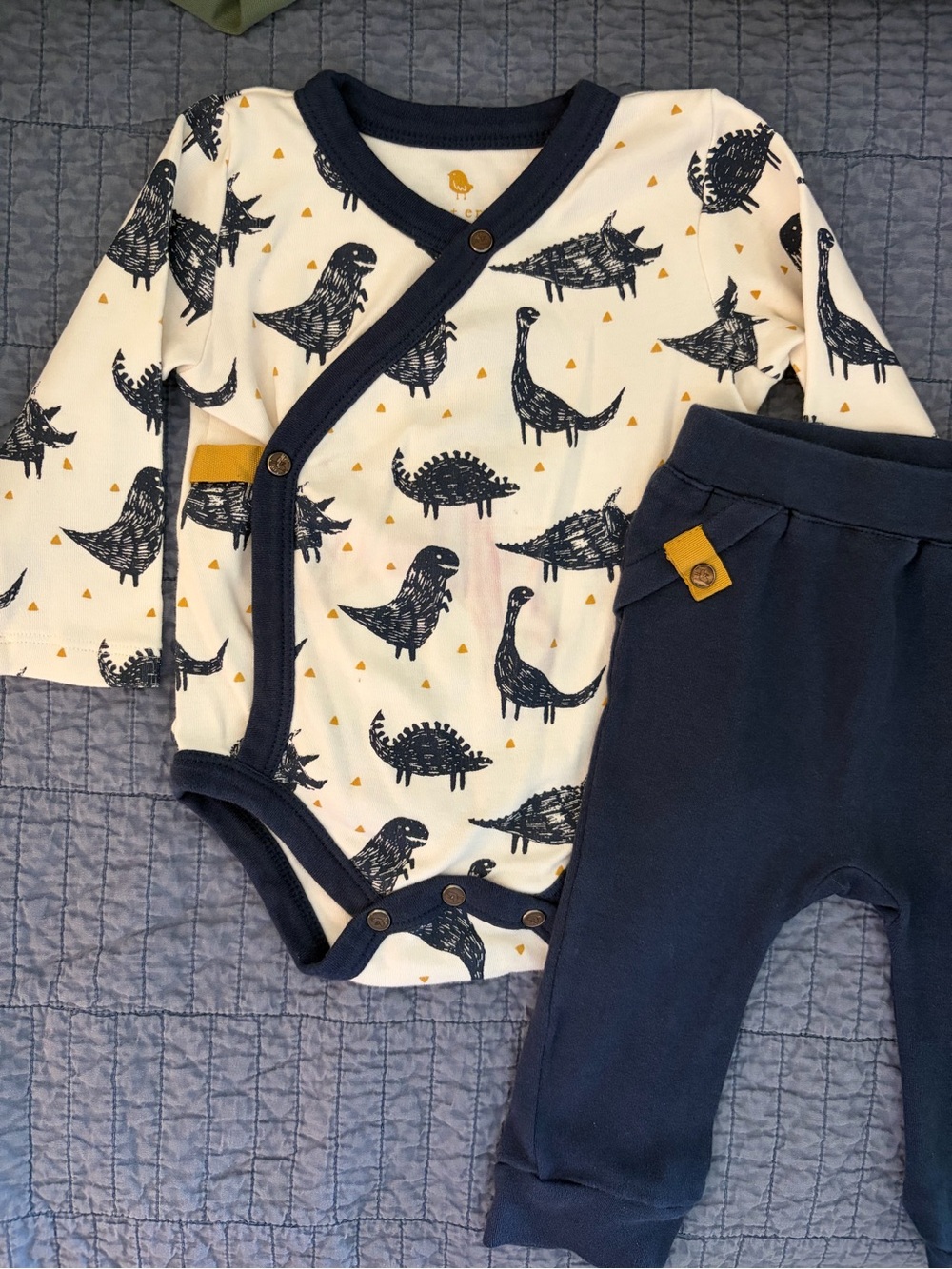 Finn + Emma Dino Print Kimono Bodysuit + Pants